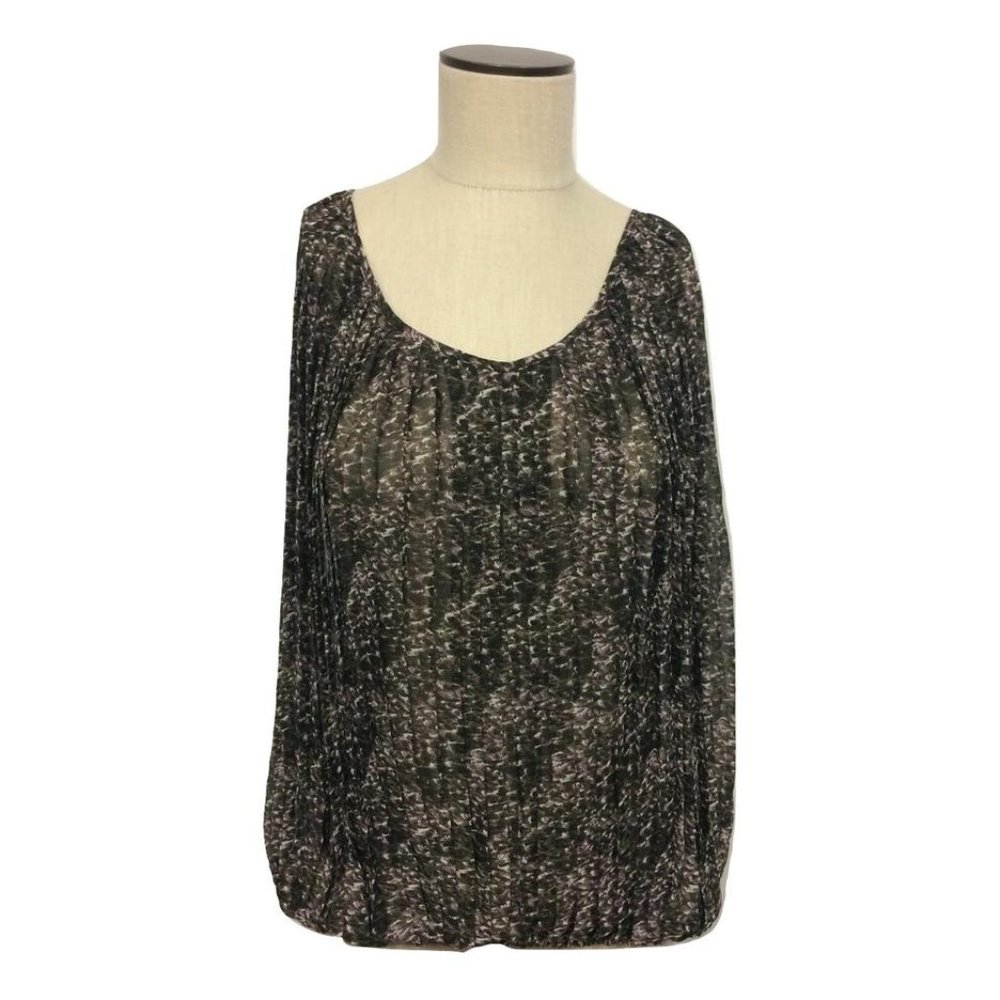 NWOT Womens Size XL Studio M Black Semi-Sheer Pleated Sleeveless Blouse Top